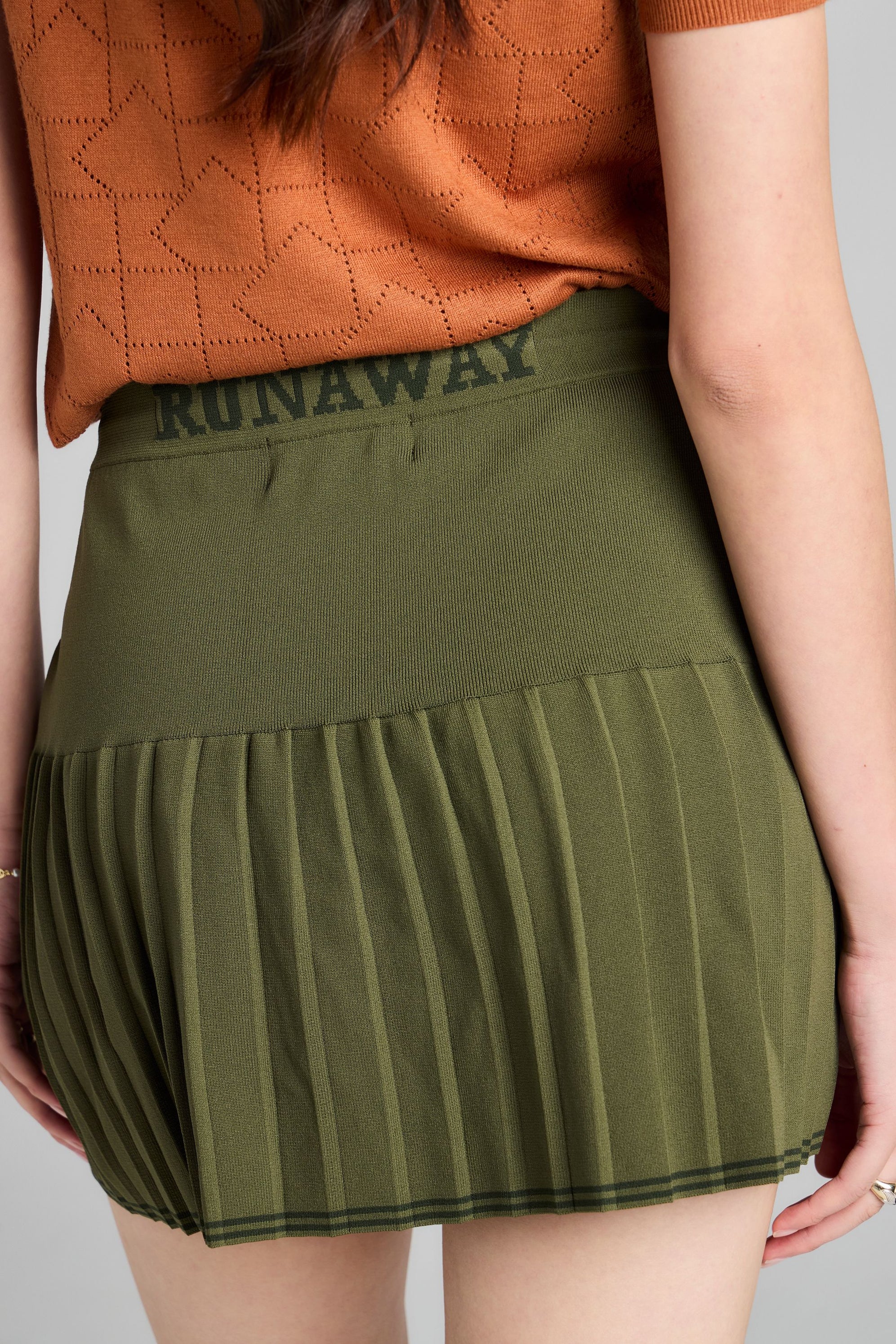 Karen Walker Runaway Knit Skirt Green – nic&cole