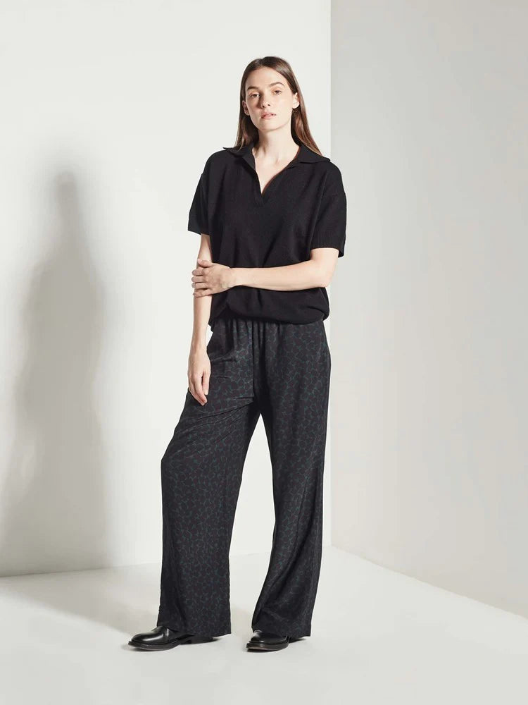 Juliette Hogan Loli Pant Gem Viscose CDC Midnight Jade nic&cole
